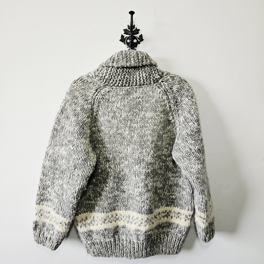 Vintage Handmade Cowichan Sweater Size L 100% Wool Pullover Coastal Fair Isle - Picture 2 of 2